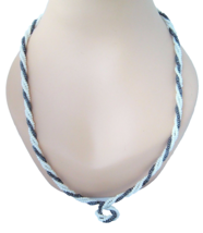 Vintage necklace 80s twisted strands plastic beads black white retro mod - £7.77 GBP