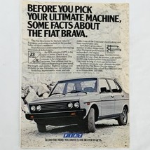 Vintage 1979 Magazine Print Ad Fiat Brava 4 Door Sedan 5 Speed 8&quot; x 11&quot; - $6.62