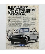 Vintage 1979 Magazine Print Ad Fiat Brava 4 Door Sedan 5 Speed 8&quot; x 11&quot; - $123.51 MXN
