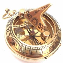 Lot of 10 Solid Brass Sundial Compas Pocket Compass Nautical Decor Maritime - £26.93 GBP