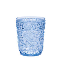 Set of Four Blue Paisley Acrylic Stemless Whiskey Glasses - $3,005.84 MXN