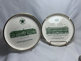 MCM Texaco Gold Rimmed 1968 Buffalo Ashtray &amp; 1962 Norfolk Dish Division Sales - £31.93 GBP