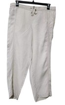 J. Jill Love Medium Petite Beige Women Linen Crop Jogger Pants W/ Pockets - $30.35