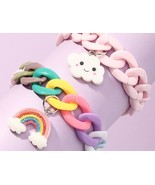 Colorful Bracelet, Rainbow Chain Bracelet, Rainbow Bracelet, Cloud Brace... - £16.64 GBP