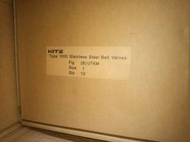 Kitz type 1000 Stainless Steel Ball valve Fig. (B) UTKM one box of 12 NEW - £257.93 GBP