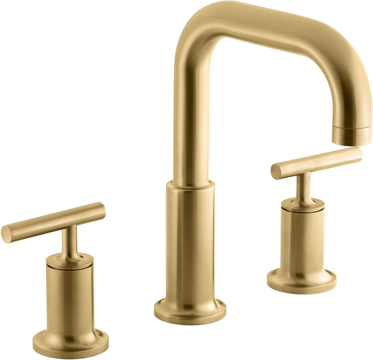 Primary image for Kohler T14428-4-2MB Purist Deck-Mount Bath Faucet Trim - Brushed Moderne Brass