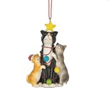 Tuxedo Black White Cat With Kittens Ornament Hanging Resin Midwest W Tags - $7.82