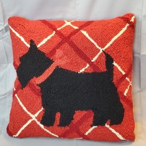 Peking Handicraft Hooked Wool Red 15.5 in Throw Pillow  Scottish Terrier Scottie - £27.48 GBP