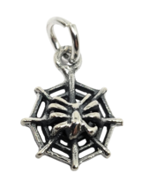 Spider Webb Charm 925 Sterling Silver Magic Witch Spooky Bracelet Pendant Uk - £12.31 GBP