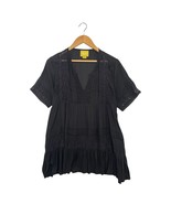 Anthropologie Maeve Dress Womens Medium Black Sheer Ruffle Lace Whimsigo... - $55.56 CAD