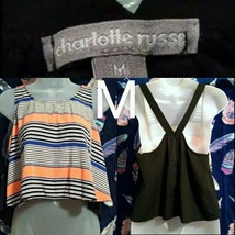 Charlotte Russe Stripes Design Crop Top Belly Shirt M - $11.62