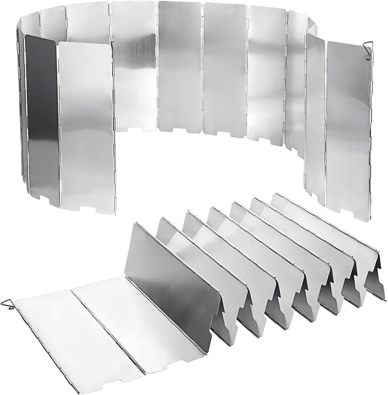 2 Pack Folding Outdoor Stove Windscreen, 16 Plates Aluminum Camping, Coo... - $39.99