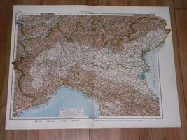 1912 Original Antique Map Of Italy Piedmont Lombardy Italy Milan Turin Tyrol - £20.73 GBP