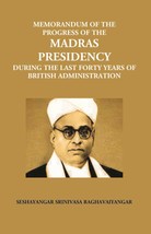 Memorandum On The Progress Of The Madras Presidency: During The Last [Hardcover] - £45.66 GBP