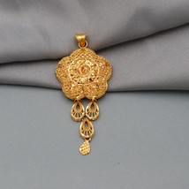 22k Yellow Gold pendant gold pendant set, Indian style Handmade Yellow g... - £695.12 GBP