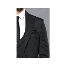 Men 3pc European Vested Suit WESSI J.VALINTIN Extra Slim Fit JV27 Black Stripe image 2