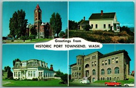 Multiview Greetings From Port Townsend Washington WA UNP Chrome Postcard G4 - £3.23 GBP