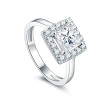 1.25ct Princess Solitaire Engagement Ring White Gold Plated LC Moissanite - £126.80 GBP