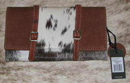 Myra Bag #6551 Hairon &amp; Leather 8&quot;x4.5&quot; Wallet~Buckles~Card Slots~Pocket... - £41.76 GBP