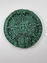 Vtg Decorative Aztec or Mayan Calendar Mexican Wall Plaque God 7&quot; Green - £31.14 GBP