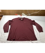 Greg Norman Mens Polo Shirt XL Maroon Long Sleeve Golf PlayDry Pocket Ta... - £11.84 GBP