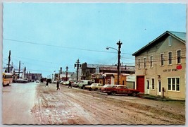 Vintage Postcard View of Main Street &amp; City Hall Nome Alaska AK School Bus - £5.96 GBP