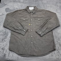 Magellan Shirt Mens M Gray Long Sleeve Classic Fit Flex Casual Collared Top - £17.91 GBP