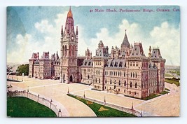 Main Block Parliament Buildings Ottowa Ontario Canada UNP WB Postcard L13 - £5.53 GBP