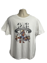 Space Jam New Legacy Vintage White Graphic T-Shirt 2XL NBA Lebron James Stretch - £15.91 GBP