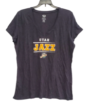 College Concepts Women&#39;s Utah Jazz Fusion Short-Sleeve T-Shirt, Heather Grey, XL - £11.68 GBP