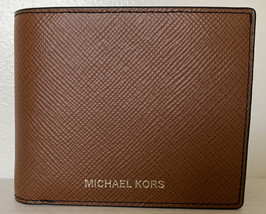 New Michael Kors Harrison Men&#39;s Billfold wallet with Passcase Leather Lu... - £45.59 GBP
