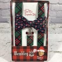 Wembley Top-Notch Christmas Bow Tie Suspenders Holiday Gift Set New - £7.87 GBP