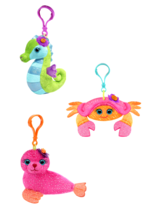 3 Plush Toy Purse Charm Backpack Clips Keychain Handbag Bag Sea Horse Se... - $15.99