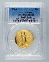 2009 Ultra Alto Sollievo Doppio Aquila Oro PCGS Selezionato MS69 W/Box E... - £3,140.90 GBP