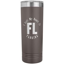 Heart In Florida v01-22oz Insulated Skinny Tumbler - Pewter - £25.84 GBP