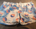 PATRIOTIC ABOVE THE KNEE 4TH OF JULY US OF DONUTS BLUE SWIMMING TRUNK SH... - $12.87
