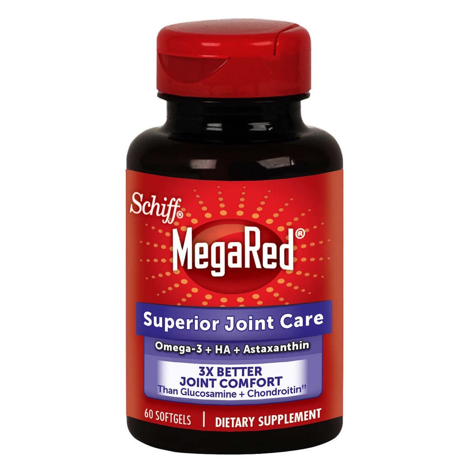 MEGARED KRILL OIL MEGA RED SCHIFF OMEGA 3 SUPERIOR JOINT CARE 350 MG ~ 60 COUNT - $42.99