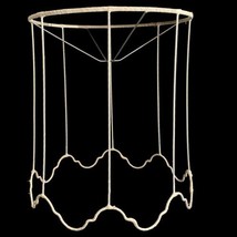 Scalloped Barrel Drum Lamp Shade Frame Lge Moroccan Gothic 20” Vtg Mid Century - £77.86 GBP