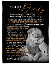 Lions Big Hug Blanket For Dad Love Dad Thank You Quote Fleece Blankets Gift - £46.27 GBP+