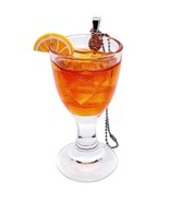 Unique APEROL SPRITZ BAUBLE miniature GLASS decoration HANDMADE orange C... - $22.07