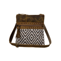 Myra Bag #7353 Rug, Canvas, Leather, Distressed Leather 9&quot;x11&quot; Crossbody... - £28.84 GBP