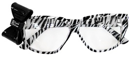 Funky Party ZEBRA NERD GLASSES Black White Print with BOW Kids Adult-CLE... - £3.69 GBP