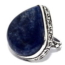 Natural Sodalite Solid 925 Silver  Gemstone Handmade Ring Jewelry Size 6 - £5.21 GBP