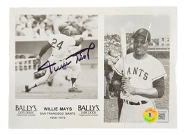 Willie Mays Signé 5x7 San Francisco Géants Bally&#39;s Photo Bas Loa - $184.94