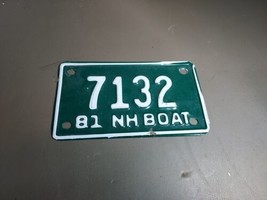 Vintage Old Used 1981 New Hampshire 4 Digit NH Boat license plate Tag USA  - £18.57 GBP