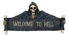 Ebros Large Grim Reaper Skeleton Welcome Opening Scroll Wall Decor 17.5&quot; Long - £39.16 GBP