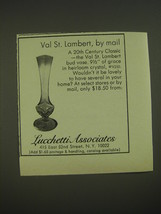 1974 Lucchetti Associates Val St. Lambert Bud Vase Advertisement - £14.73 GBP