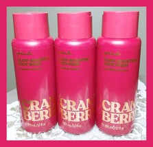 Victoria&#39;s Secret Pink 12 fl oz Glow-Boosting Cranberry Body Wash 3pcs - £34.56 GBP