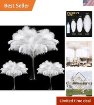 90 Pcs Large Natural Ostrich Feathers Bulk 14-16 Inch 35-40cm 12-14 Inch... - $105.86