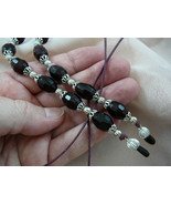 #E-275) Purple faceted glass bead Eyeglass leash holder chain lanyard gl... - $39.64 CAD